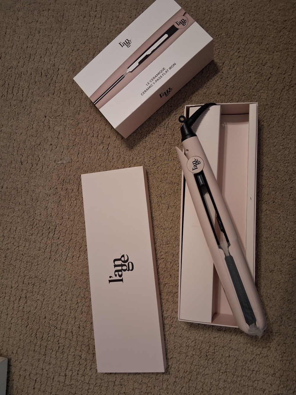 Lange Pink Le Ceramique Ceramic 1-Pass Flat Iron Hair Straightener